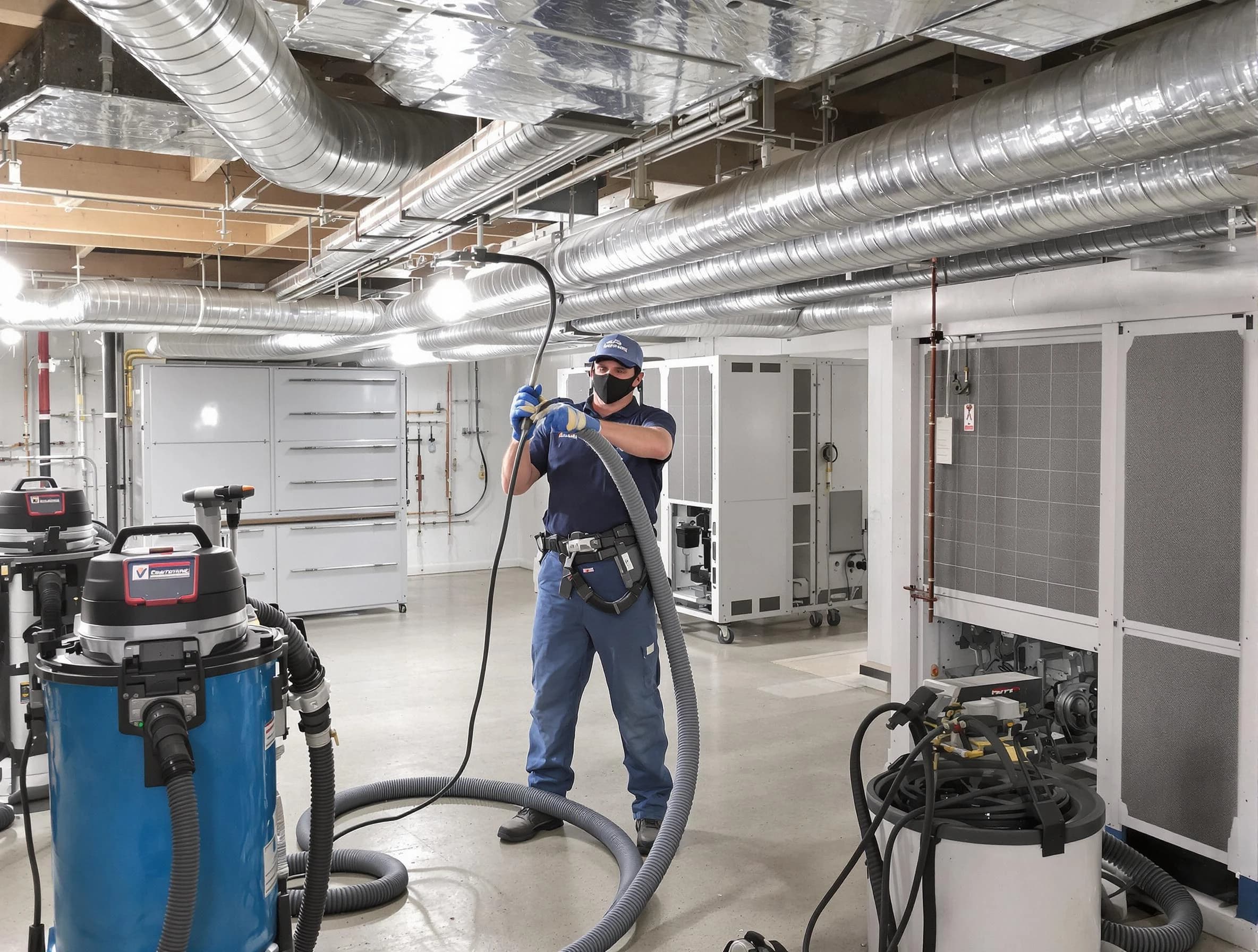 Longmont Air Duct Cleaning specialist performing thorough central air duct cleaning for improved system efficiency in Longmont