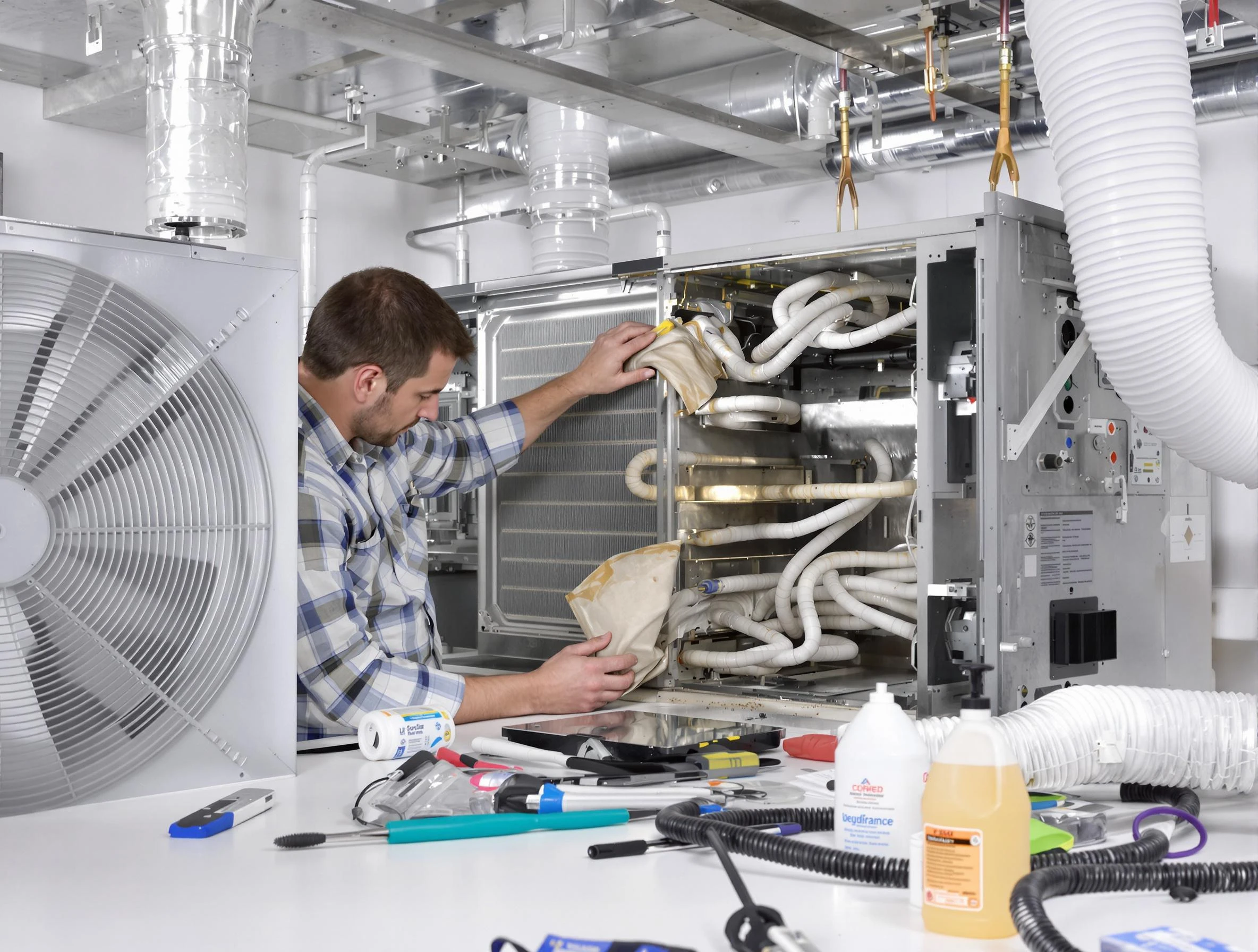 Longmont Air Duct Cleaning specialist performing precision AC coil cleaning in Longmont