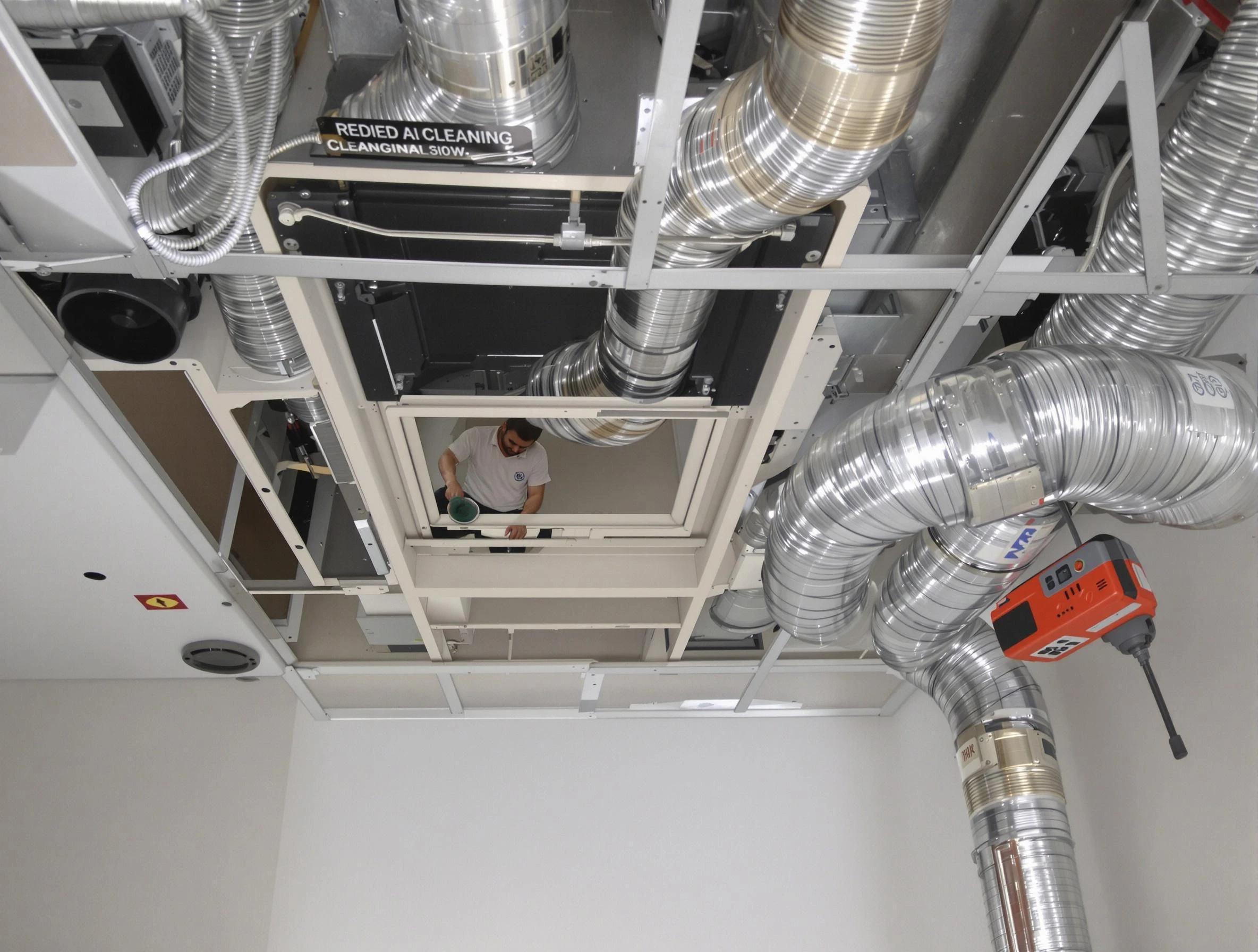 Longmont Air Duct Cleaning technician performing detailed central duct system cleaning in Longmont