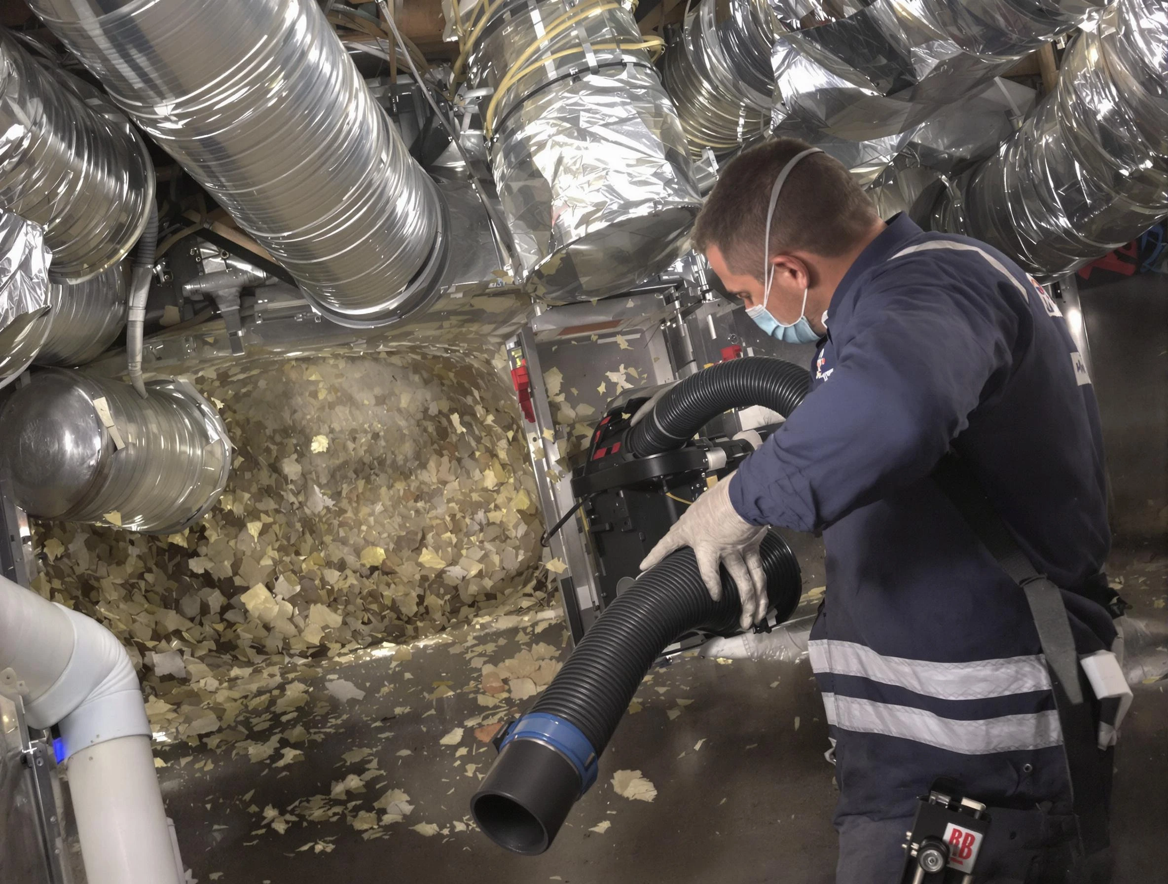 Longmont Air Duct Cleaning specialist operating negative pressure cleaning equipment for thorough duct maintenance in Longmont
